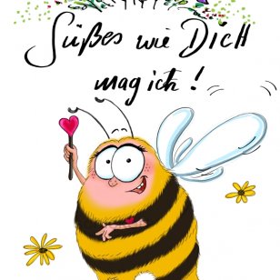 Biene Illustration Sympathiefigur Leitfigur, lizenzierbar auf Anfrage - Bienenillustration Freiarbeit